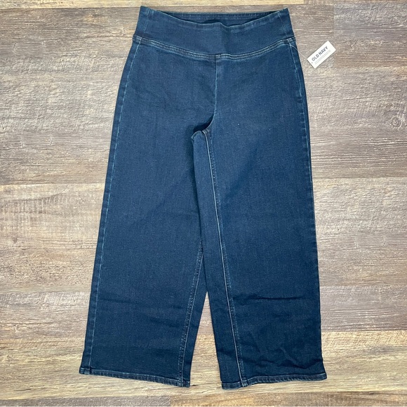 NWT Old Navy high-rise weekender wide leg elastic waist cropped jeans 4P B141 - Picture 1 of 4